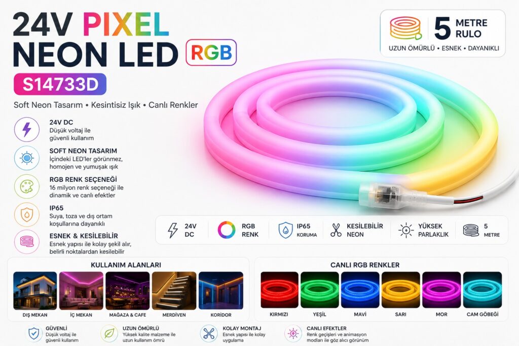 24 Volt Pixel LED Neon RGB S14733D 