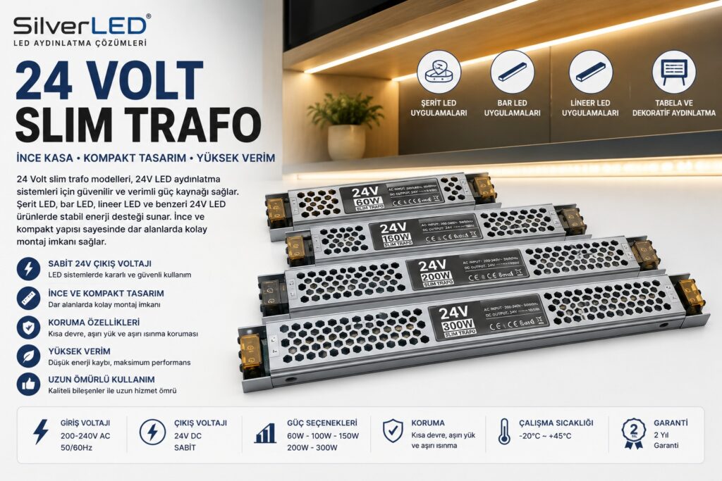 24 Volt Slim Trafo Modelleri ve Fiyatları