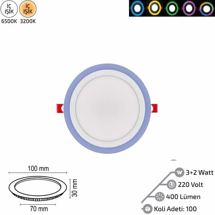 3+2W Çift Renkli Panel 1 3+2 Watt Çift Renkli Panel 165