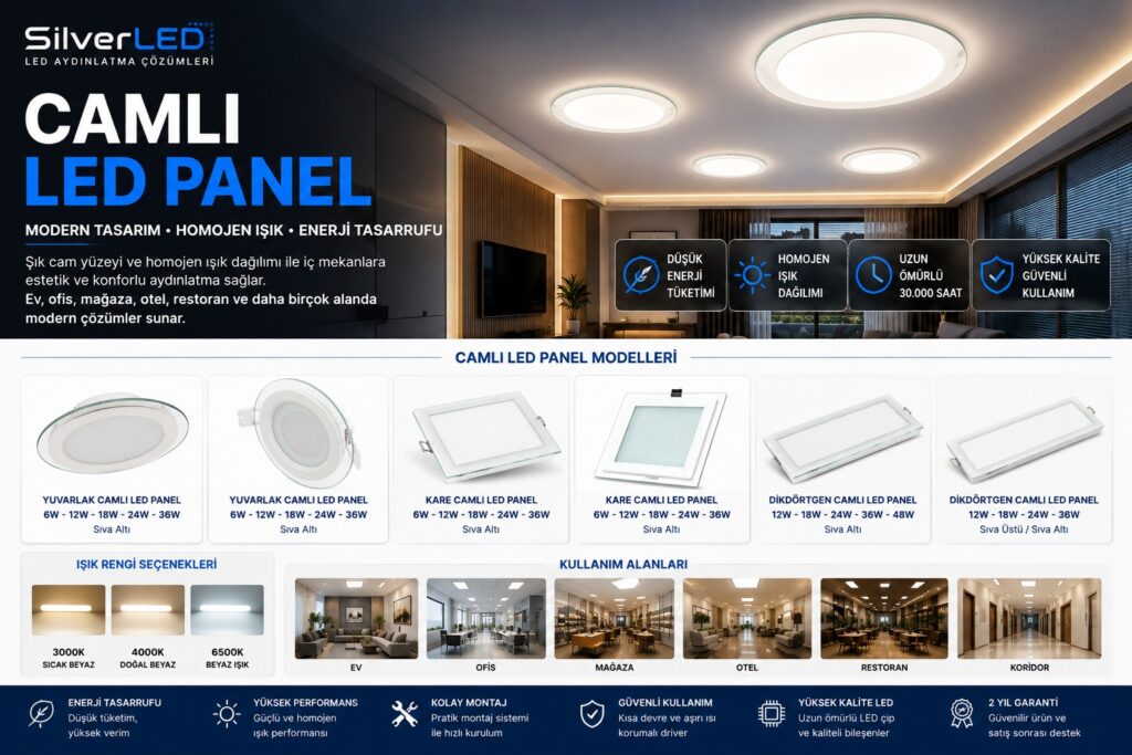 Camlı LED Panel Modelleri ve Fiyatları