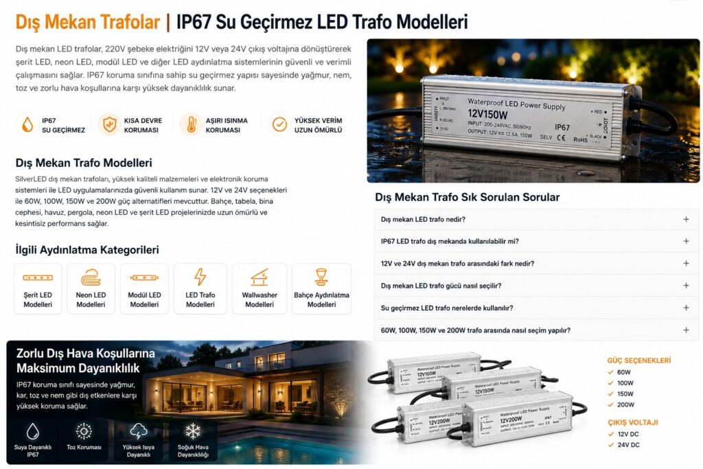 Dış Mekan LED Trafo Modelleri ve Fiyatları