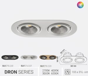 Dron Series Sıva Altı İkili LED Spot Aydınlatma N19028 4 Dron Series Sıva Altı İkili LED Spot Aydınlatma N19028