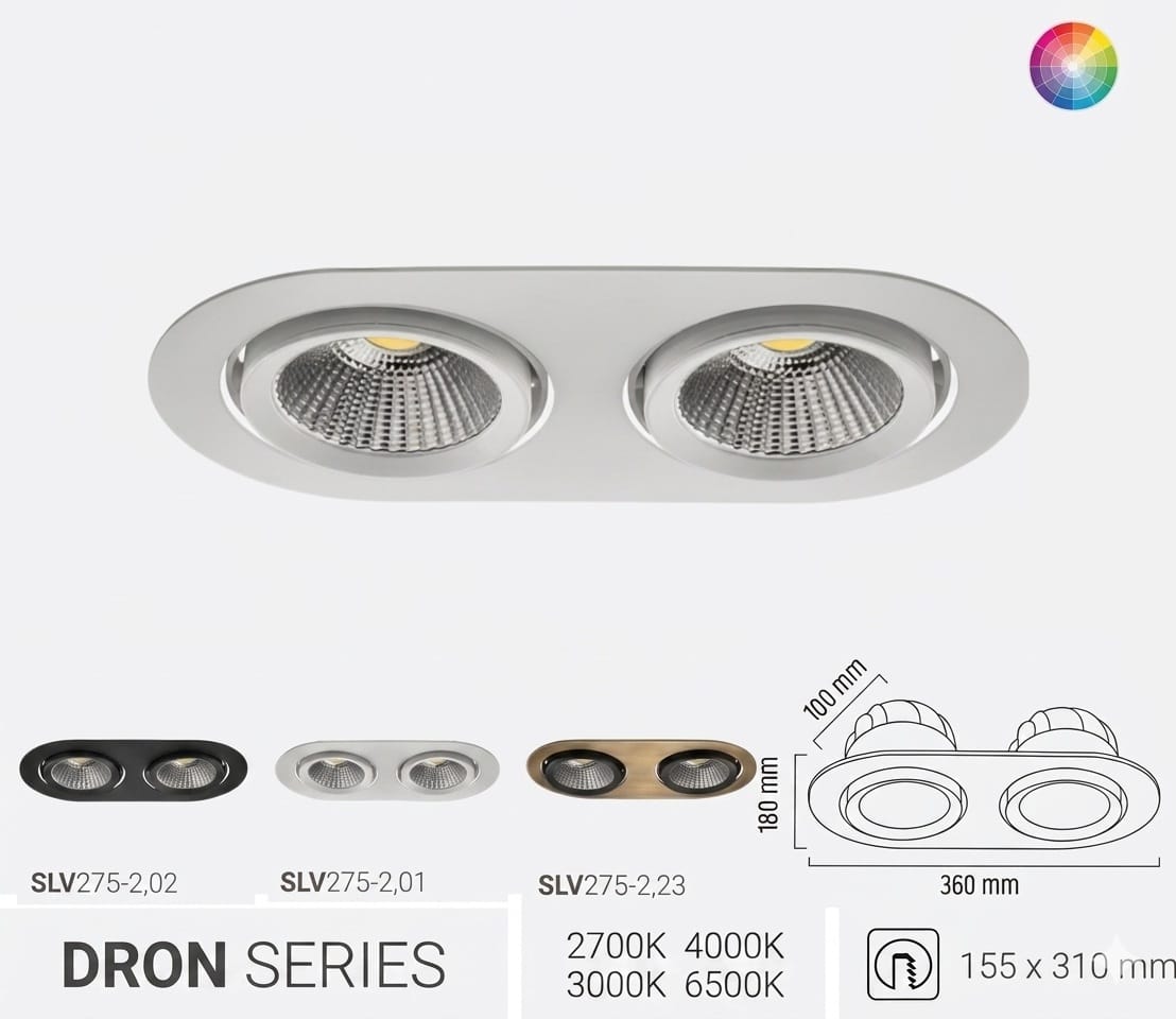 Dron Series Sıva Altı İkili LED Spot Aydınlatma N19028 1 Dron Series Sıva Altı İkili LED Spot Aydınlatma N19028