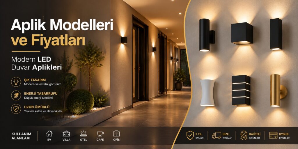ED duvar aplik modelleri ile modern iç ve dış mekân aplik aydınlatma çözümleri.
