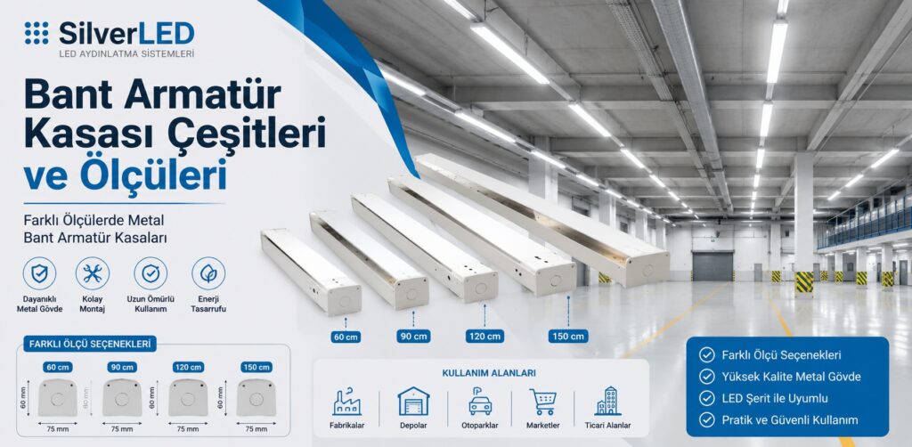 LED Bant Armatür Kasaları Dayanıklı ve Farklı Ölçü Seçenekleri