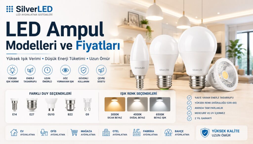 LED ampul modelleri ile ev, ofis ve ticari alanlar için enerji tasarruflu aydınlatma çözümleri.