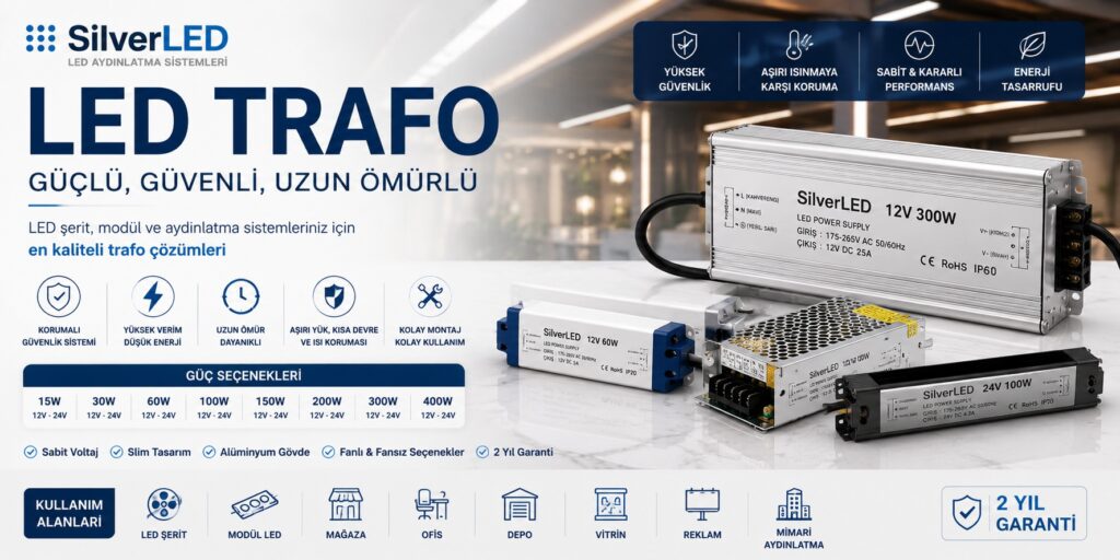 LED trafo modelleri ile 12V ve 24V LED aydınlatma sistemleri için güvenilir güç kaynağı çözümleri.