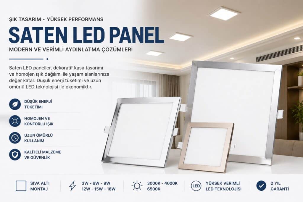 Saten LED Panel Modelleri ve Fiyatları